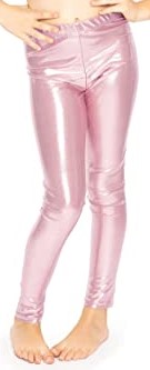 Leggings in Metallic Light Pink