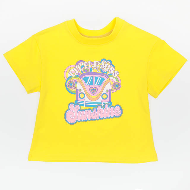 Little Miss Sunshine Screen Print on Yellow Boxy T