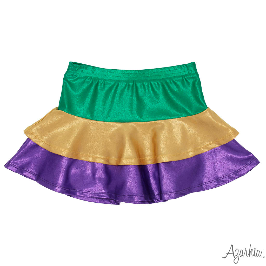 Mardi Gras Shimmer Ruffle Skort MG26