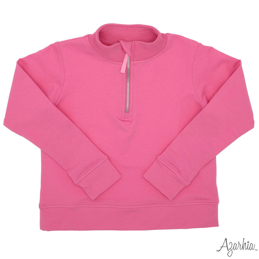 Quarter Zip French Terry- Unisex in Hot Pink