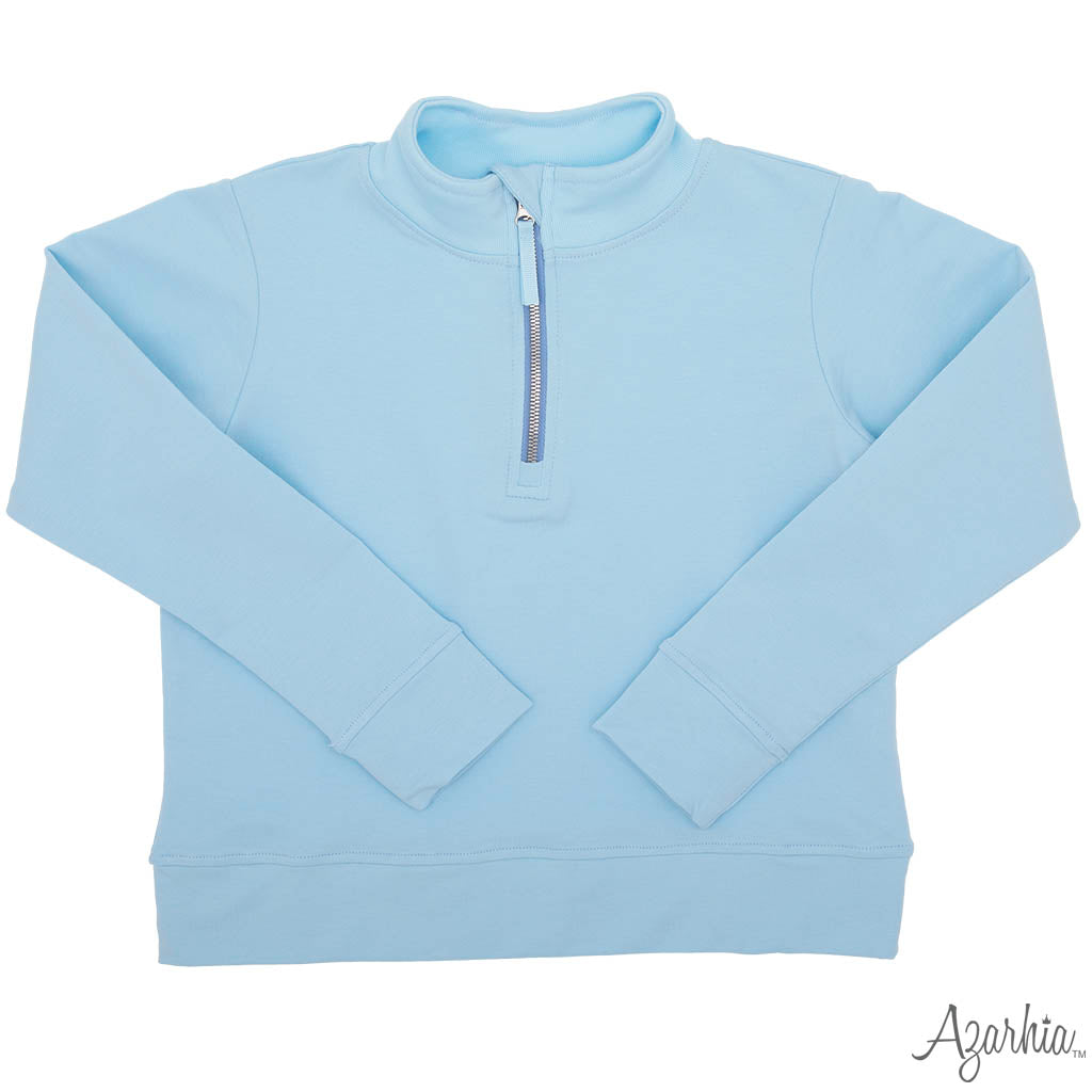 Quarter Zip French Terry- Unisex in Light Blue