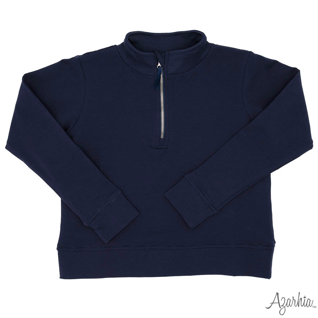 Quarter Zip French Terry- Unisex in Navy