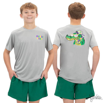 Mardi Gras Party Gator Grey Drifit MG26