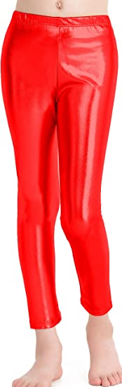 Leggings in Metallic Red