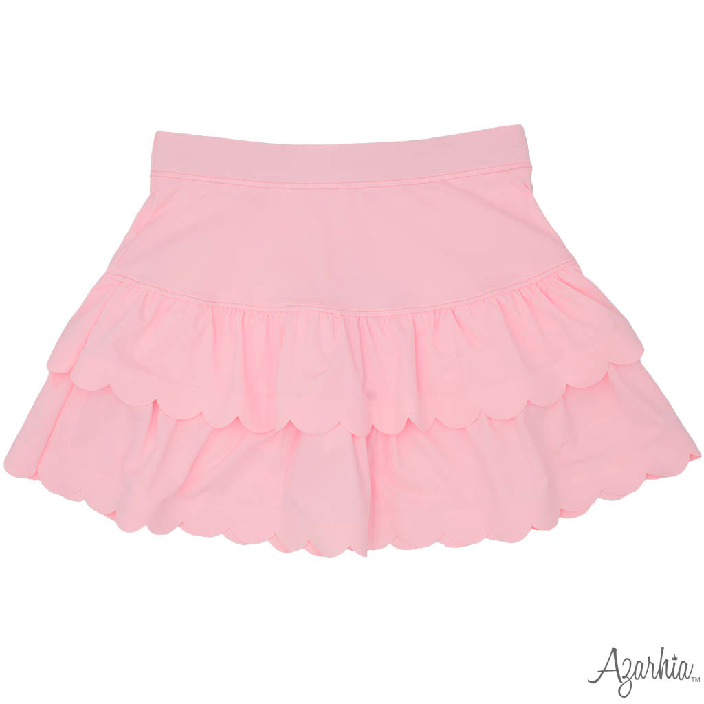 Scalloped Skort in Solid Light Pink