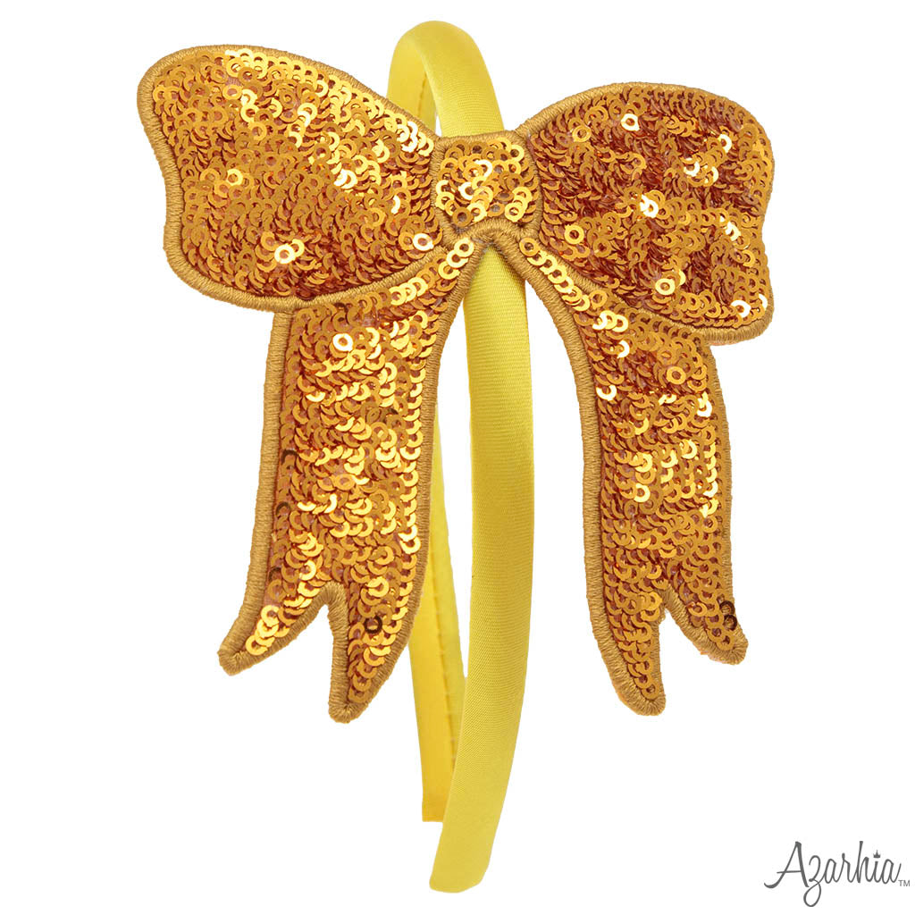 Gold Sequin Bow Headband Christmas