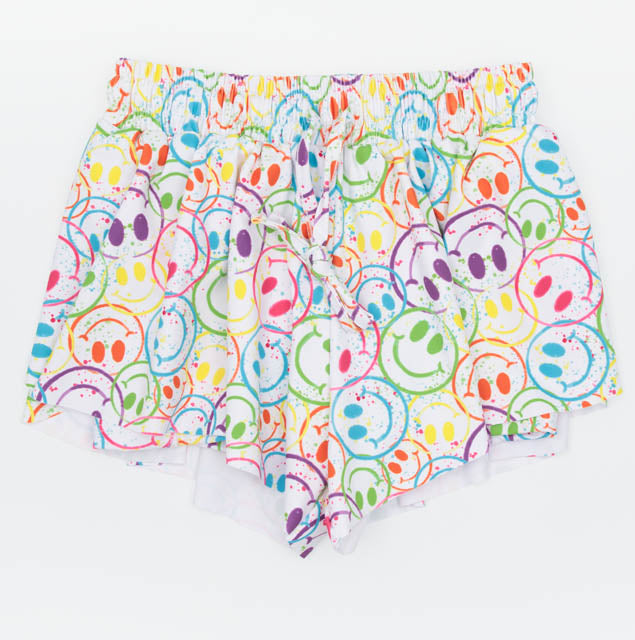 Splatter Smiley Butterfly Flowy Short