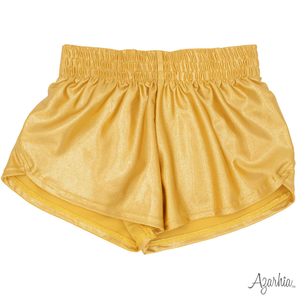 Shimmer Ruffle Sleeve Sequin Cheer in Gold