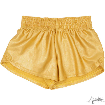 Shimmer Ruffle Sleeve Sequin Cheer in Gold