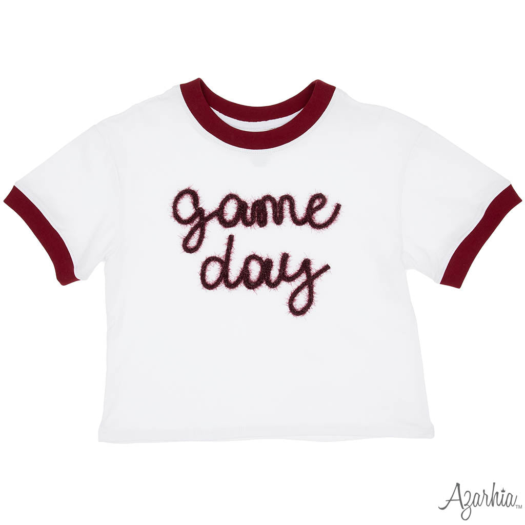 Gathered Skort in Maroon Shimmer