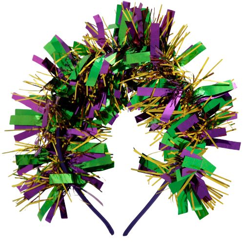 Tinsel Headband Purple/Gold/Green