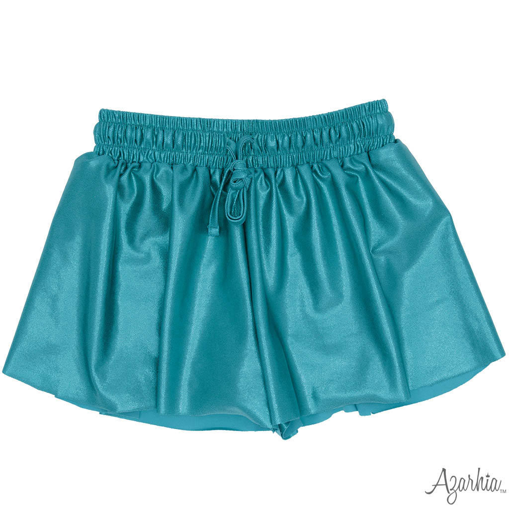 Gathered Skort in Turquoise Shimmer