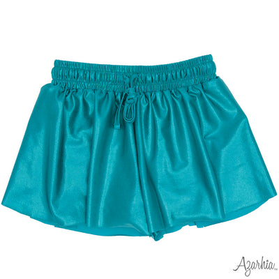 Gathered Skort in Turquoise Shimmer