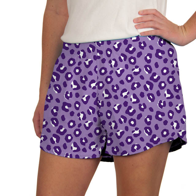 Steph Shorts in Purple Leopard