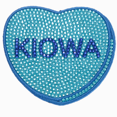 Kiowa Rhinestone Heart Iron on CAMP