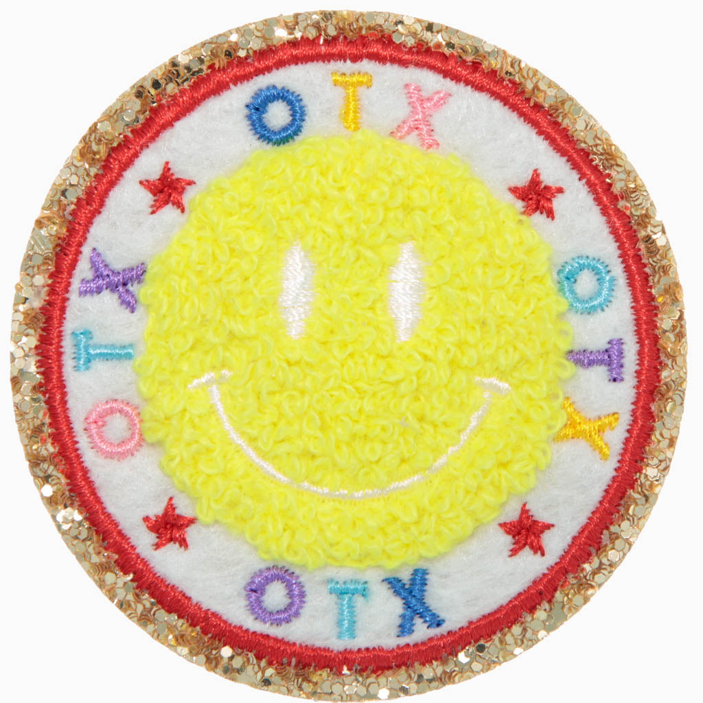 OTX Smiley Face Chenille Sticker CAMP