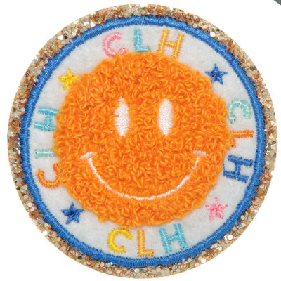 CLH Longhorn Smiley Face Chenille Iron on CAMP