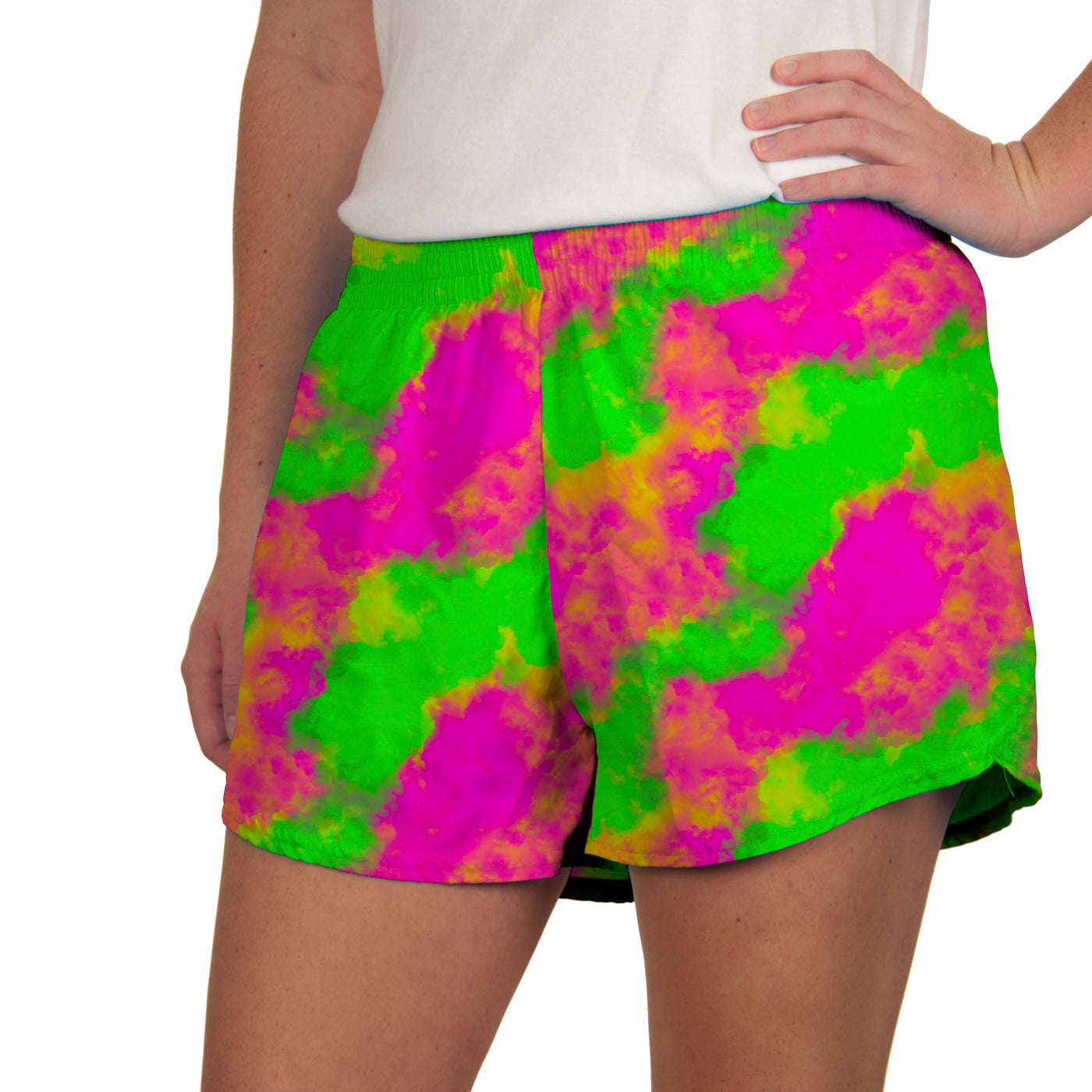 Steph Print Shorts in Neon  Clouds SALE