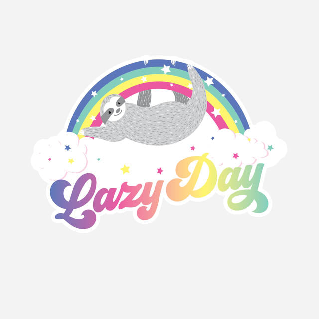 Sloth Lazy Day-glitter Sticker