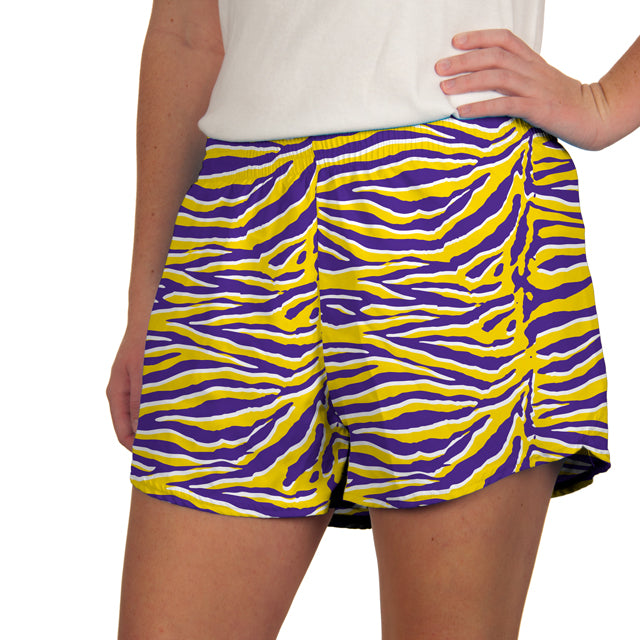 Steph Shorts in Tiger Purple Yellow