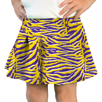 Tennis Skort in Tiger Purple Yellow