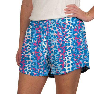 Steph Shorts Print in Blue Leopard