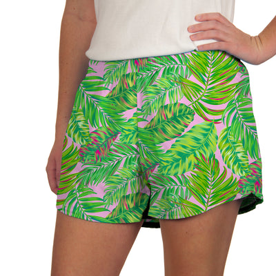 Steph Short in Pink Green Palm Leaves