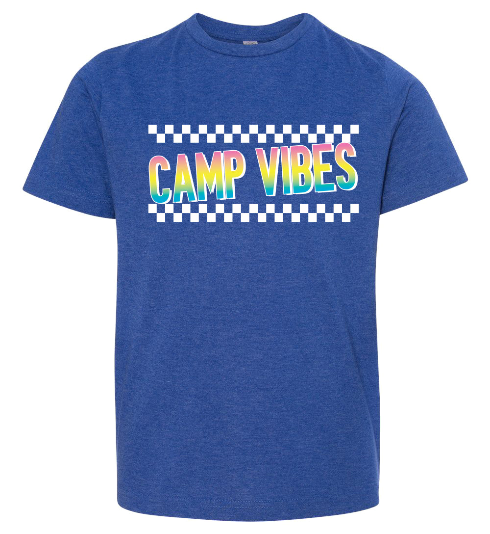 T-shirt in Vintage Royal with Check Camp Vibes