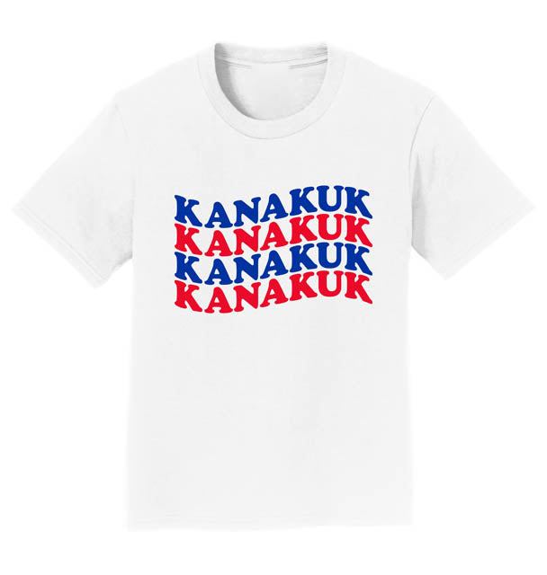 T-Shirt With Kanukuk Wavy in White Puff Print
