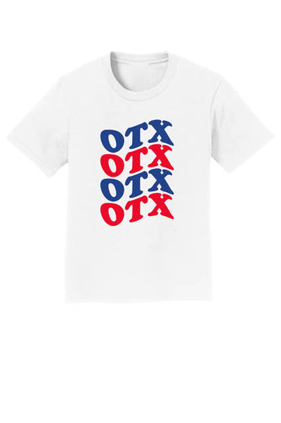 T-Shirt With OTX Wavy in WhitePuff Print