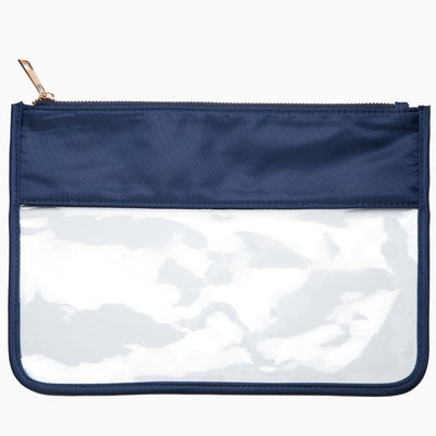 Clear Nylon and PVC Pouch Navy Blue