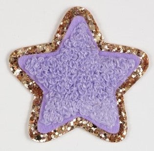 Chenille Star Lavender Patch (Iron On)