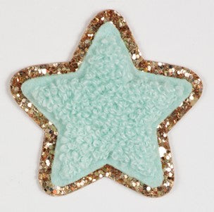 Chenille Star Mint Patch (Iron On)
