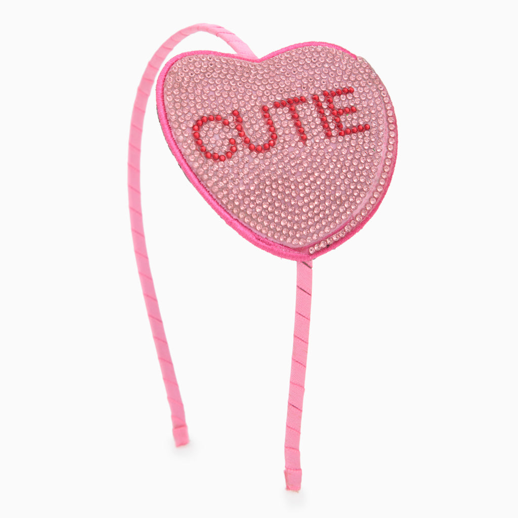 Cutie Heart Rhinestone Headband in Valentine