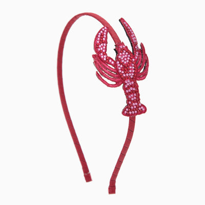 Crawfish Rhinestone Headband Hot Pink