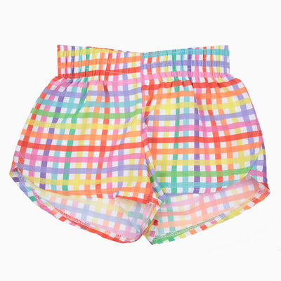 Steph Shorts in Rainbow Plaid