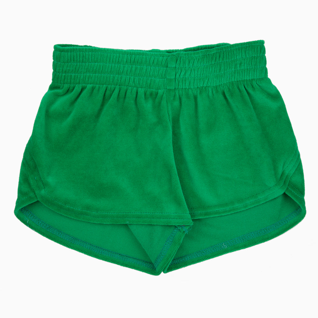 Steph Shorts in Velour Green