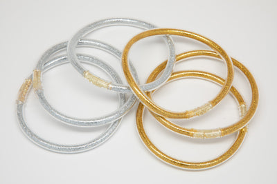 Metallic Gold Silver Bangles Waterproof for Girls - Jewelry