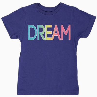 DREAM on purple short sleeve shirt