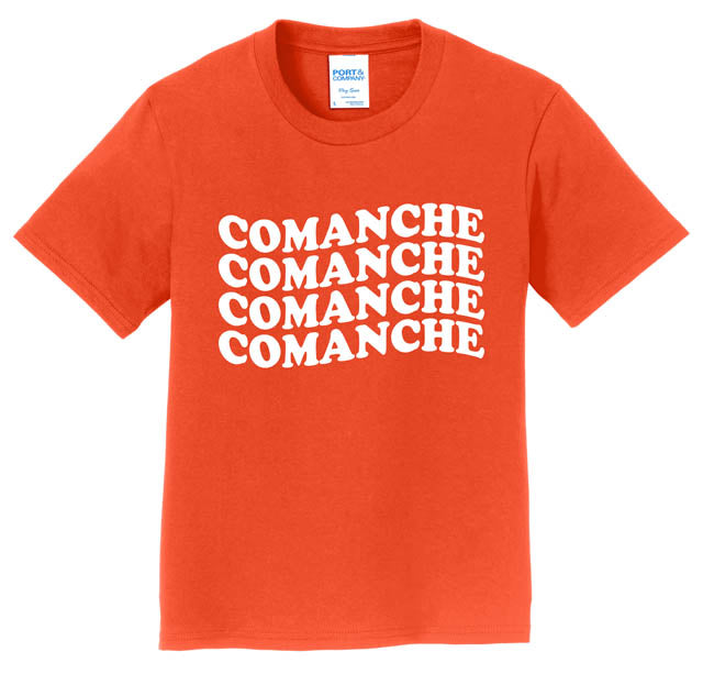 T-Shirt With Comanche Wavy in White Puff Print