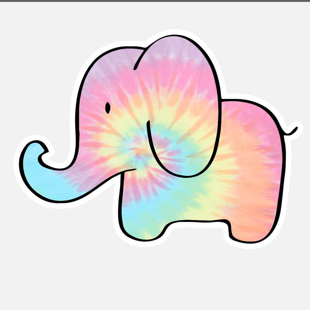Elephant - Tie Dye Sticker