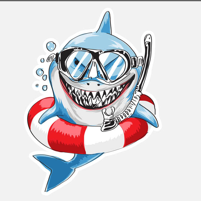 Snorkle Shark Sticker
