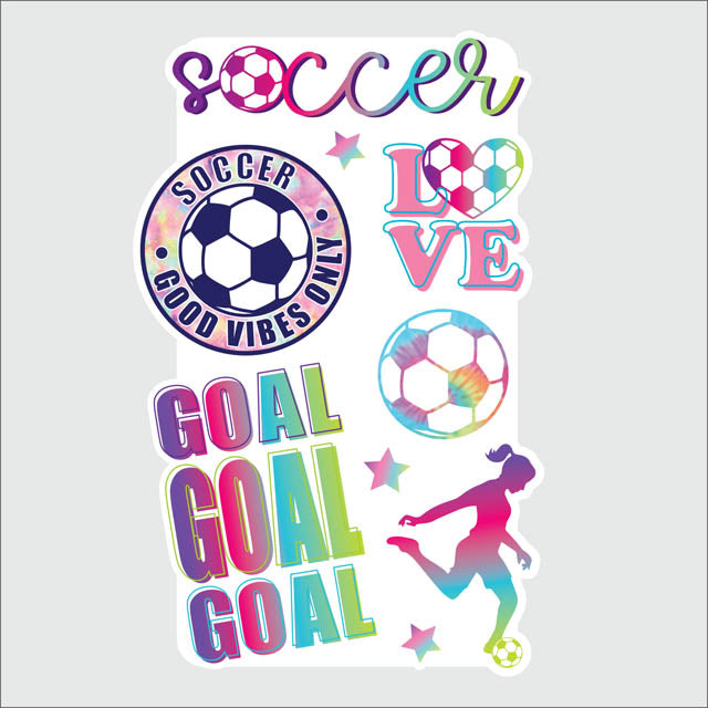 Soccer Set on Glitter Sticker