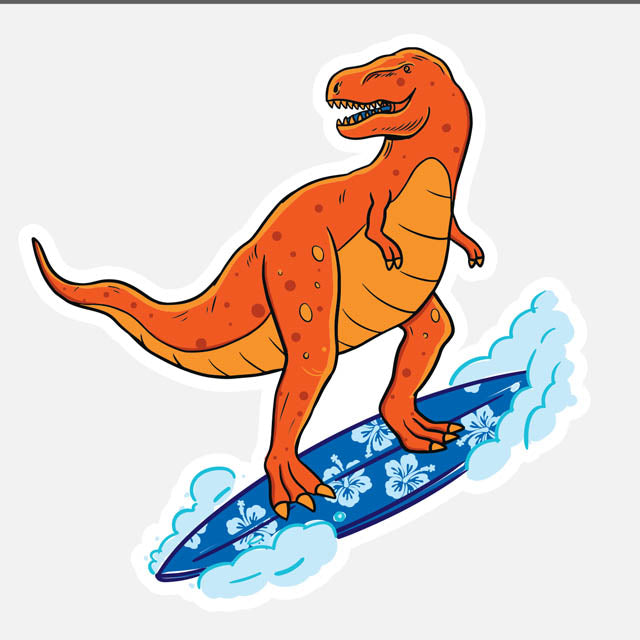 Dino Surf Sticker