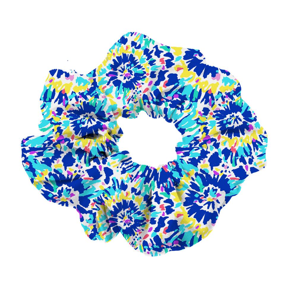 Scrunchie in Printed Tie Dye Bright